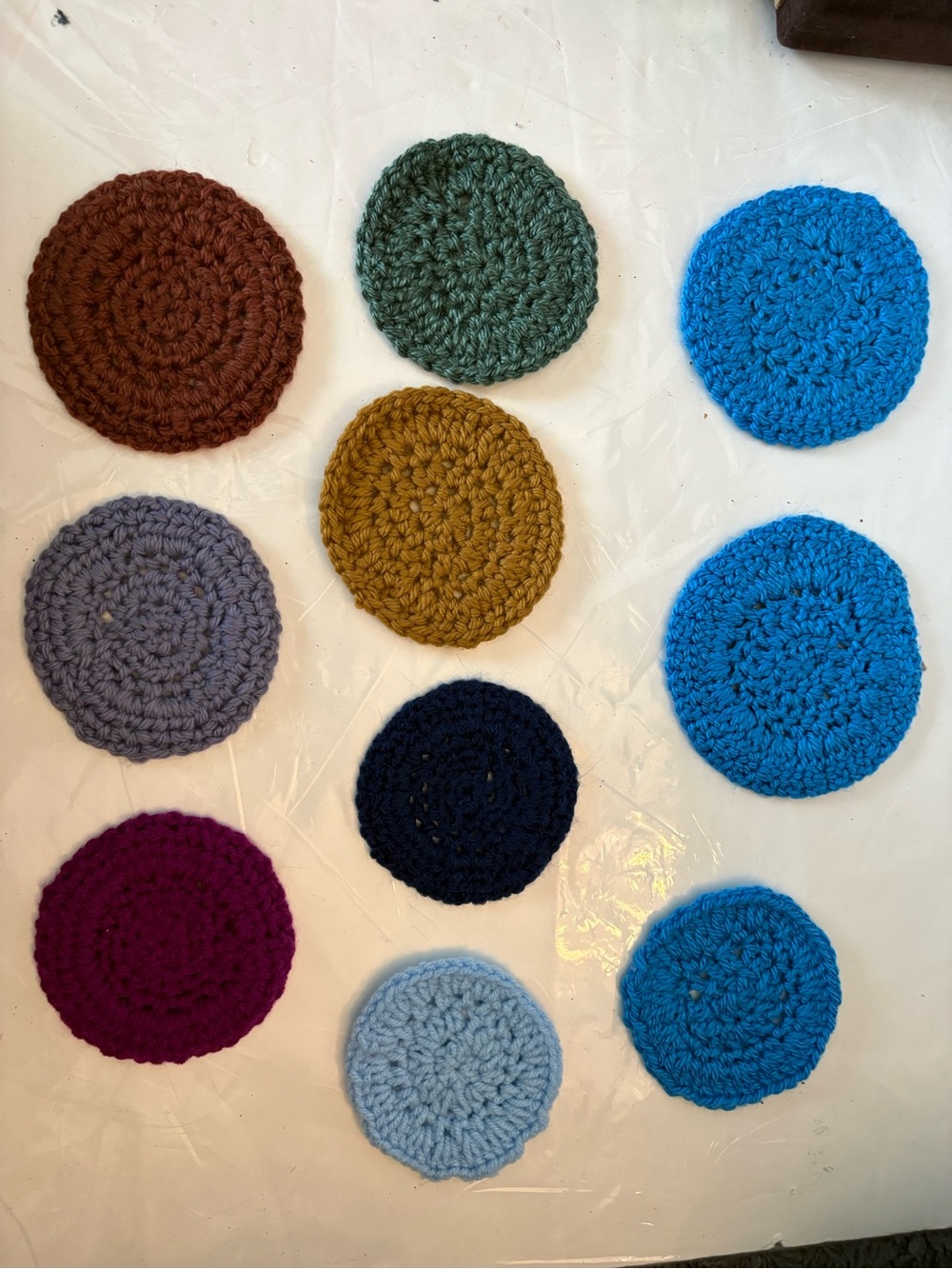 Handmade Round Crochet Coasters - Assorted Colors